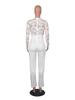 Elegant V-Neck Lace Slim Fit See-Through Jumpsuit