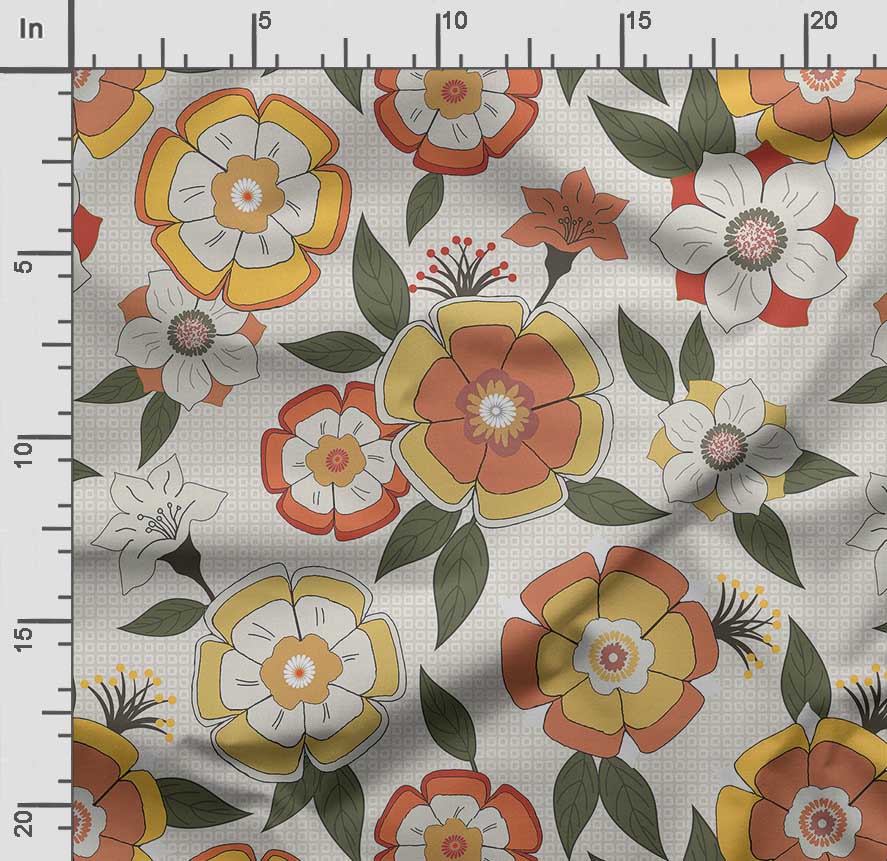 Soimoi Bird & Flowers Print,  Cotton Cambric, Quilting Fabric Sold by The Yard 42 Inch Wide, Medium Weight Cotton Fabric, Sewing  Supplies