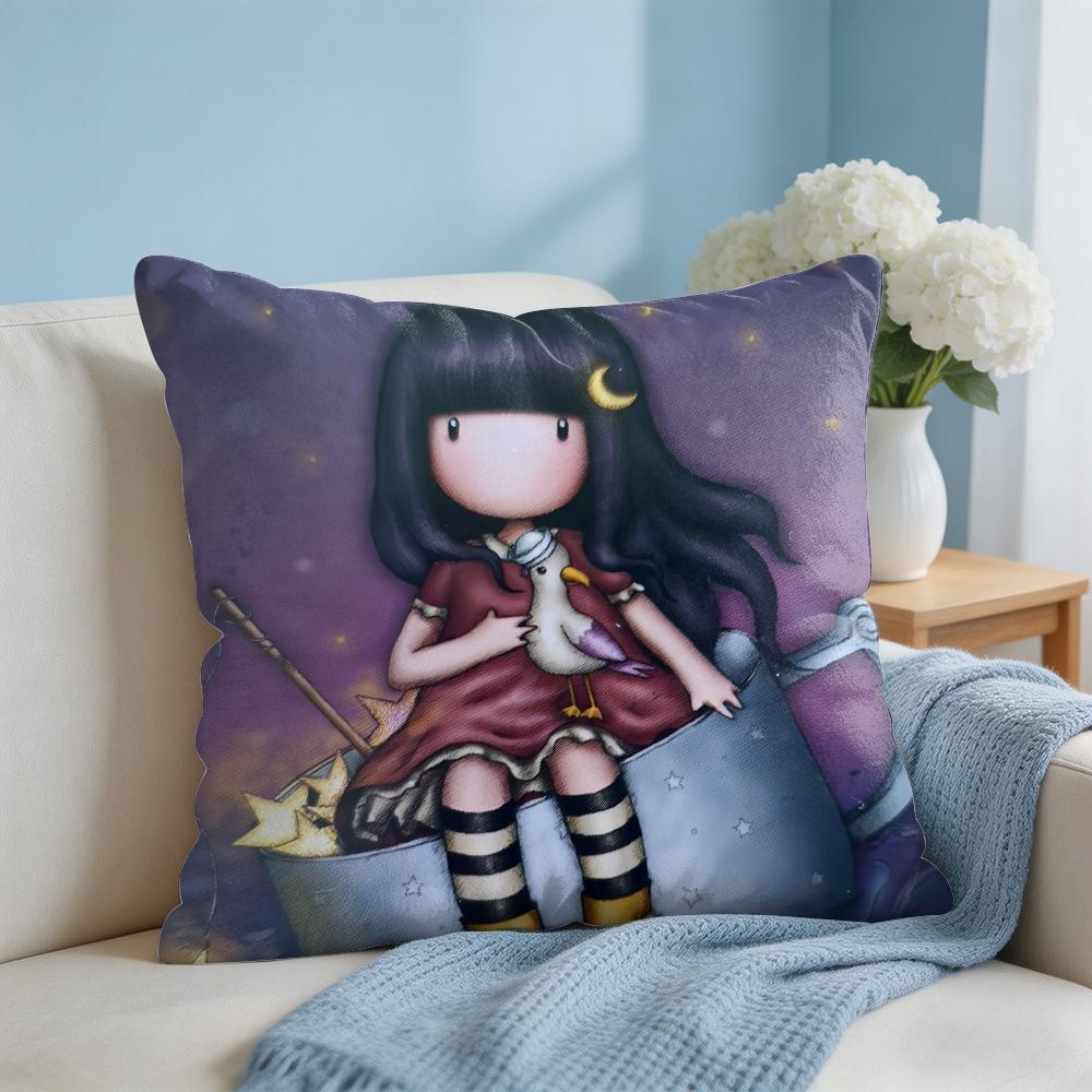 Cartoon SSantoro Gorjuss Cushion Cover Square Pillow Bedroom Sofa Leisure Comfort Living Room Home Decoration X