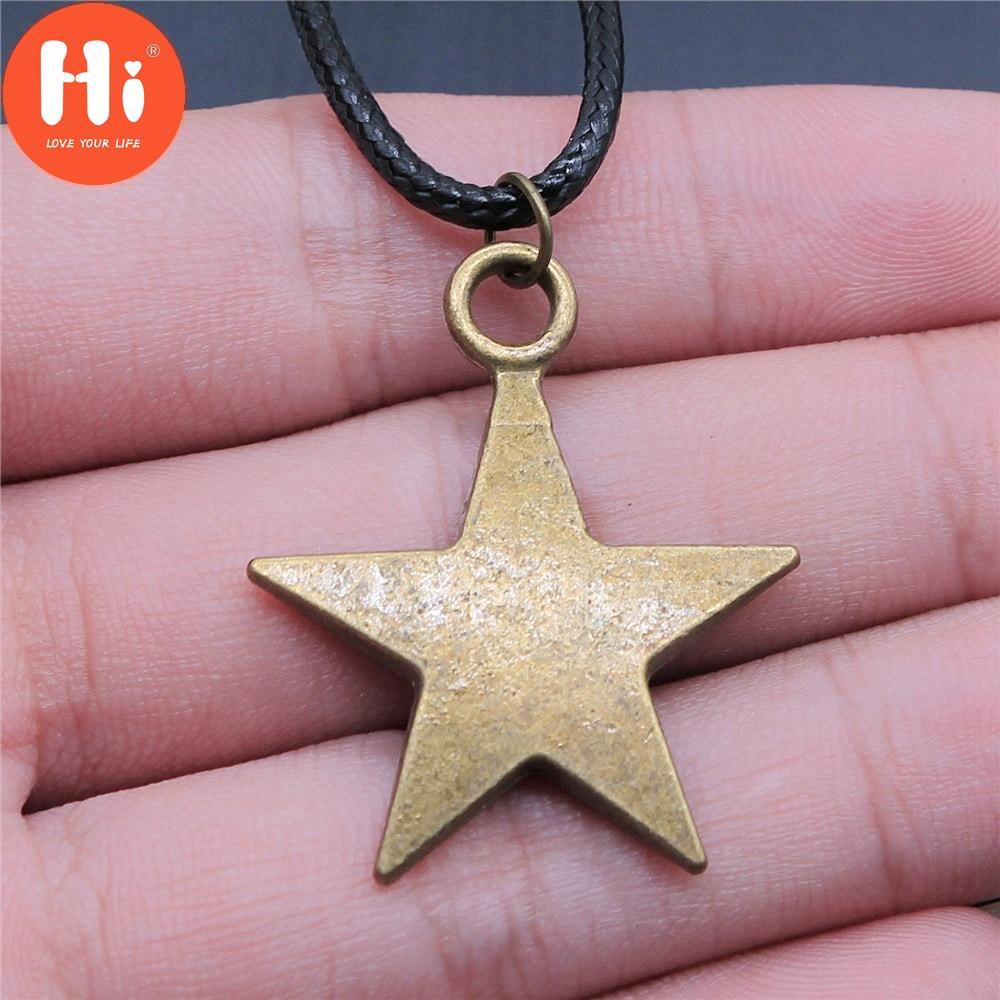 Hi Gifts For Kids 1Pcs Sun Stars Pendant Necklace Jewelry 42+5Cm Leather Necklace
