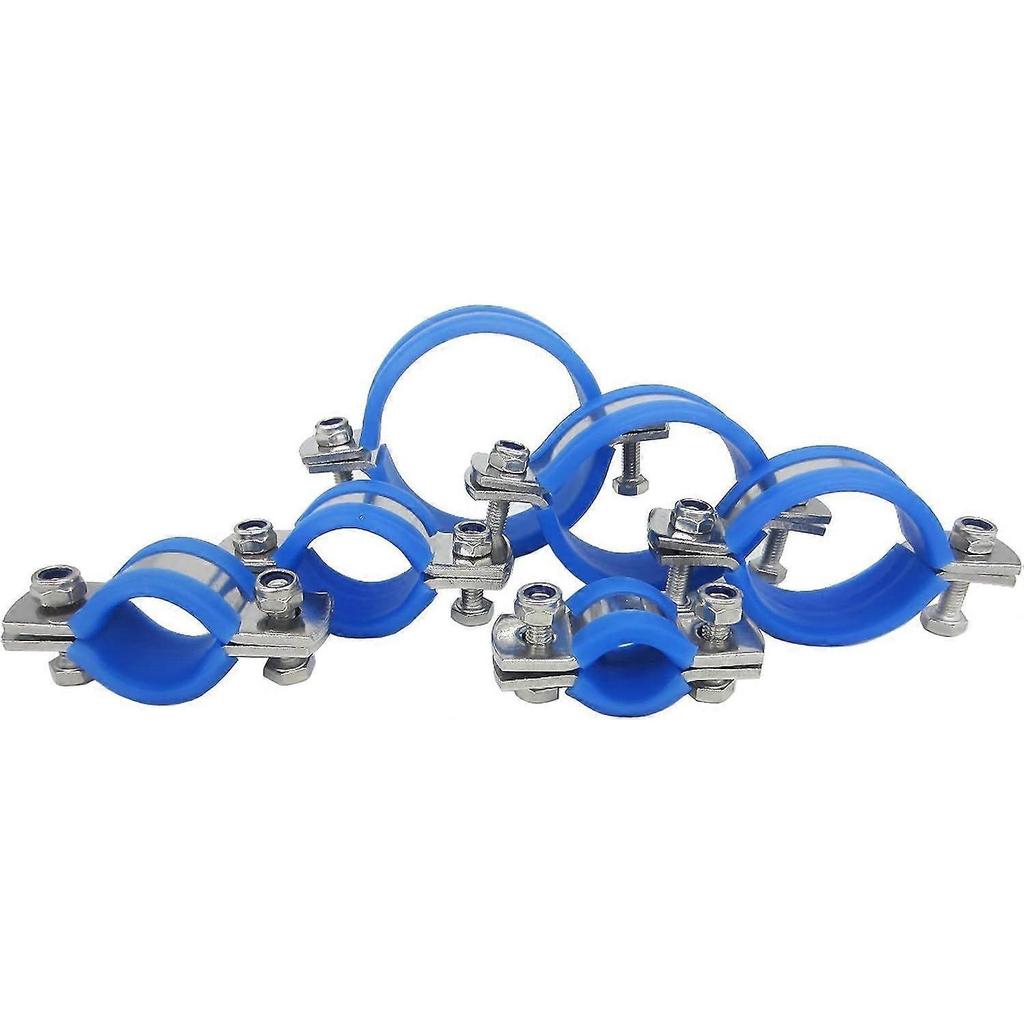 Stainless Steel Heavy Duty Flat Band Pipe Clamp with Rubber Cushion, Multipurpose Rigid Ho