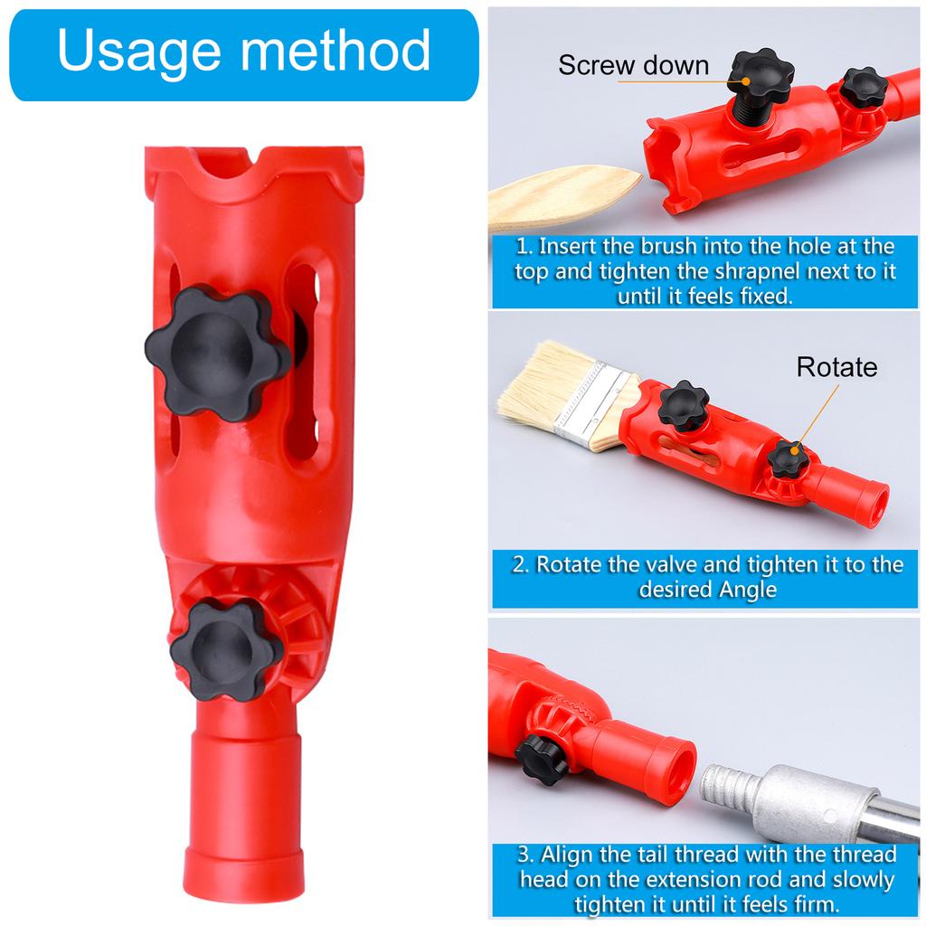 Multi-Angle Paint Brush Extender Extension Poles Attachment Holder For Paint Brush Roller Secure Handle Grip For Repair