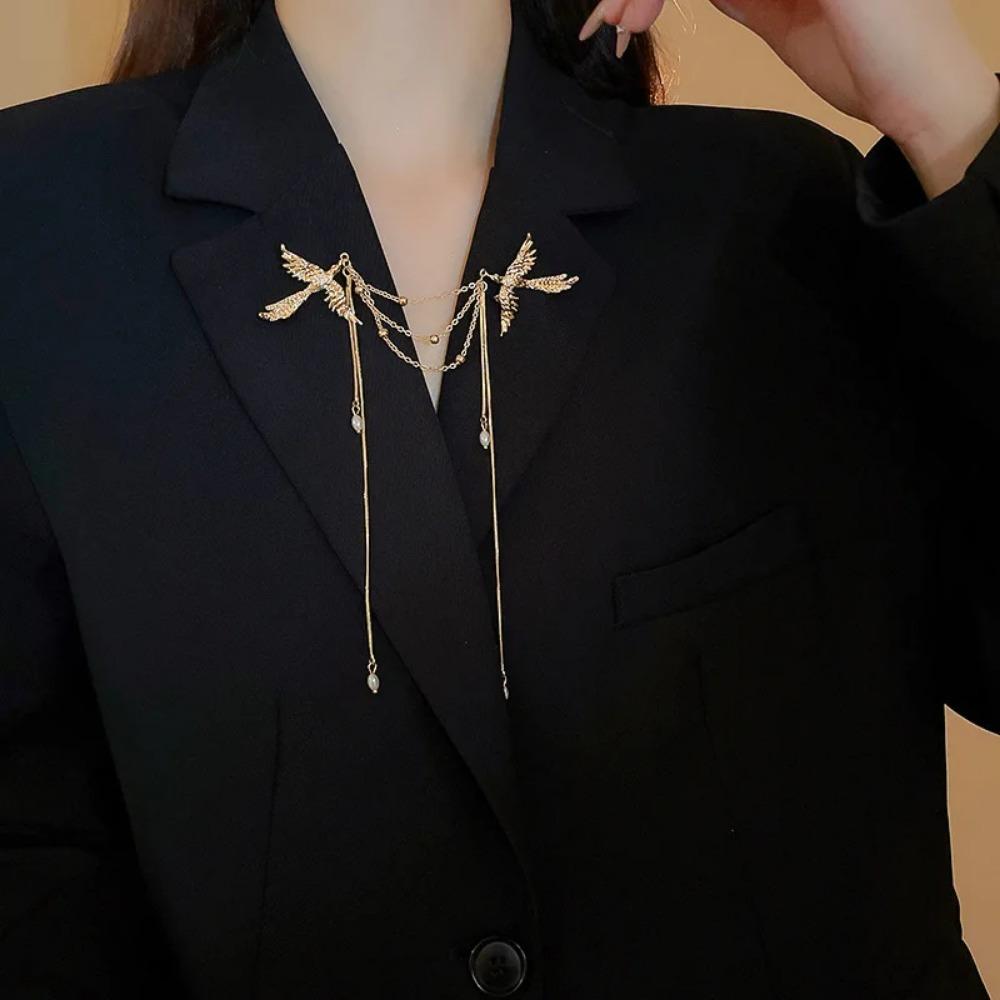 1ks Čínské brože s třásněmi Fénixová perla pro ženy Vintage styl Módní Jemné odznaky Přívěsky Párty doplňky