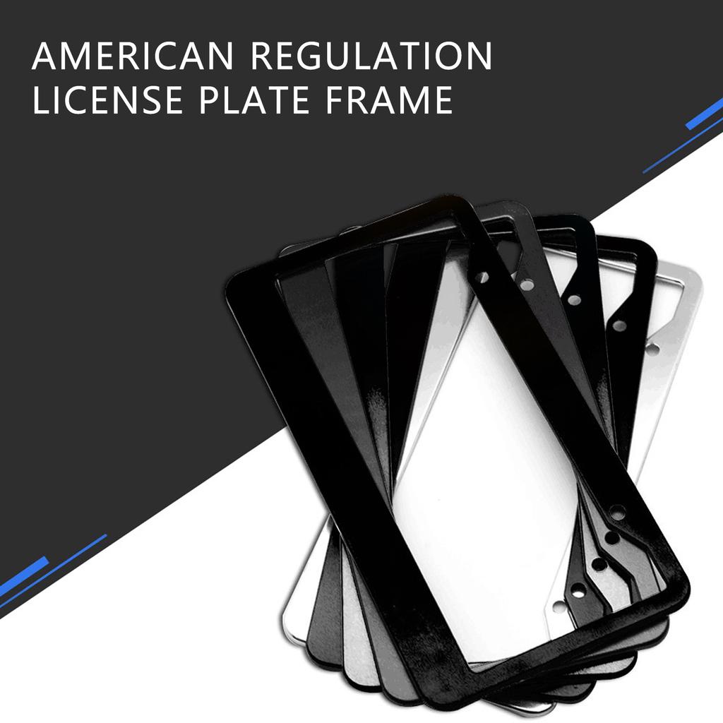 1 amerikansk universalramme for skilt i rustfritt stål, sølvfarget metallskiltramme, fotometrisk spiraldeksel