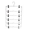 The Multi-layer Clothes Rack Comes With 12 Clips Convenient Storing Clothes Such As Folded Pants And Does Not Take Up Space