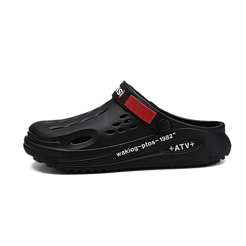 Summer EVA stepping on shit feeling bag head cool slippers foreign trade large size men's fashion breathable hole shoes wear cool slippers
