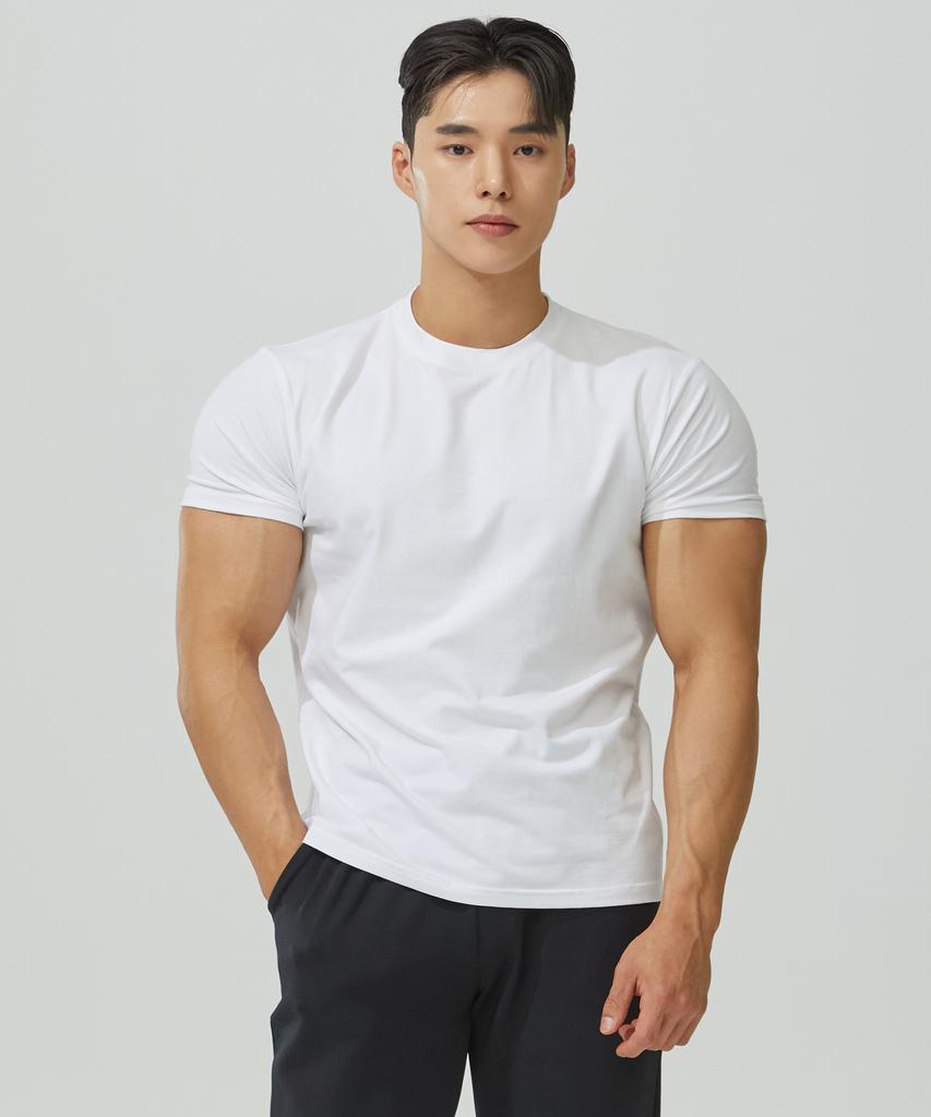 Beullaegmonseuteopis Plain Muscle Fit Modal Short Sleeve T-Shirt (4 Colors)
