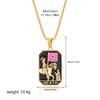 New Design Colorful Enamel Tarot Cards Pendant Necklaces  18K Gold Plated Sun Star Moon Box Chain Choker Jewelry for Women