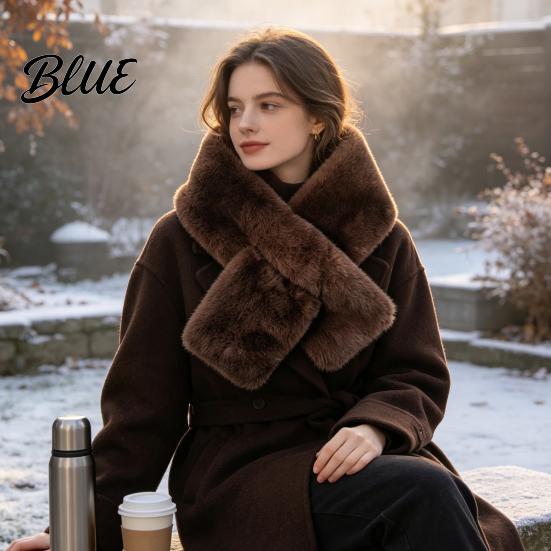 Winter Warm Scarf Women Imitation Mink Fur Scarf Thickened Soft Plush Neck Warmer Cold Weather Elegant Shawl Wrap Accessory for Versatile Fashion
