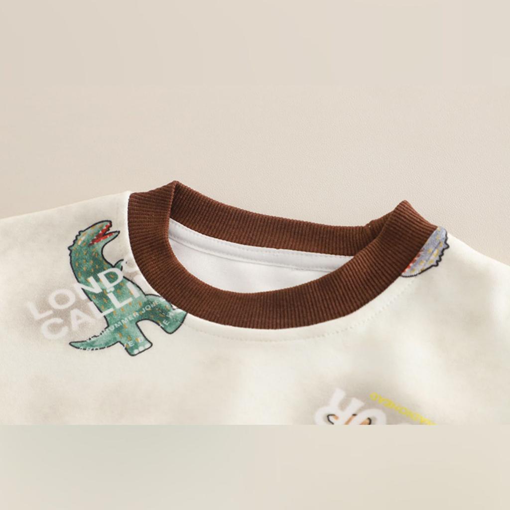 Kids Casual Long-Sleeve Set, Comfortable Daily Wear Outfits