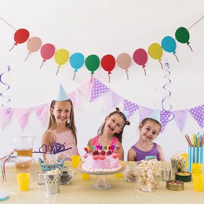 Children'S Birthday Party Party Decoration Hot Air Balloon Modeling Flag Colorful Balloon Latte Banner Customization