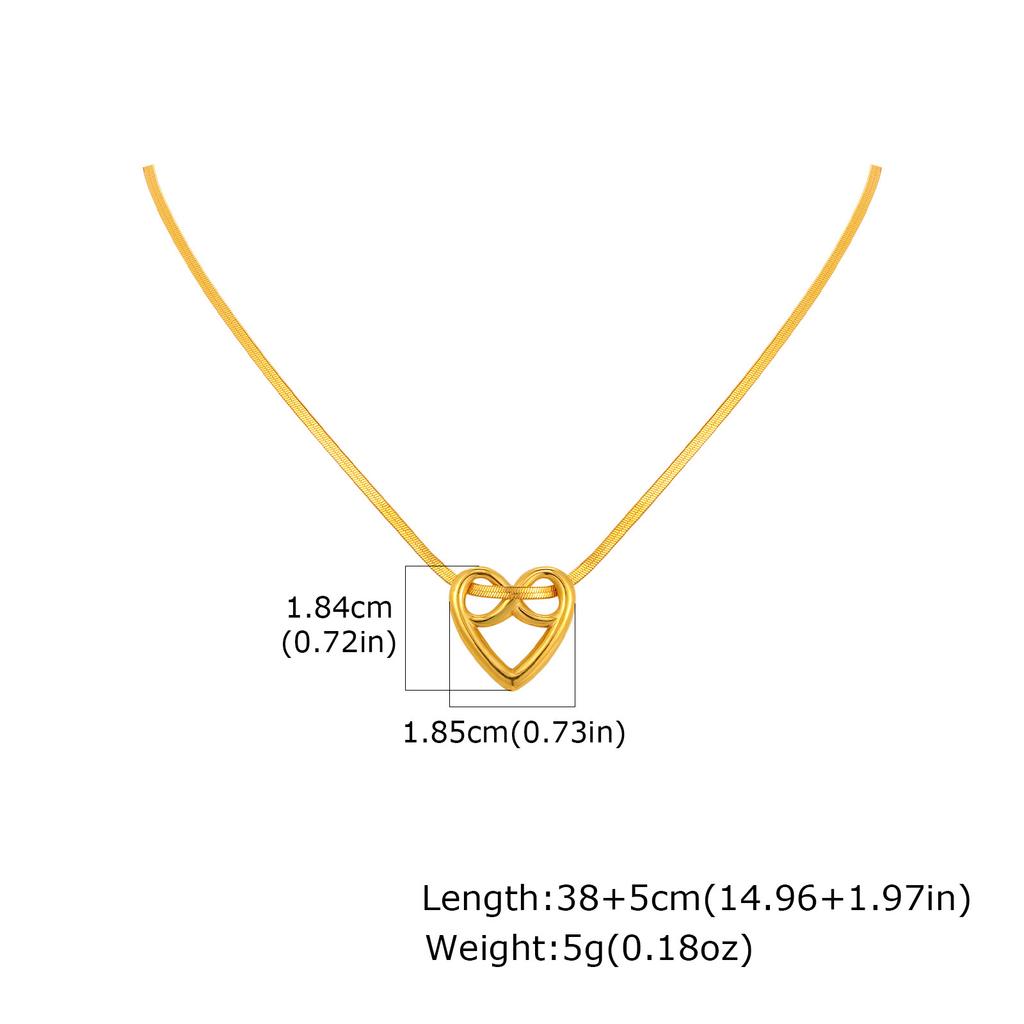 Choker Stainless Steel Heart Infinity Necklace Gold, Wind Versatile Jewelry Nc-2436