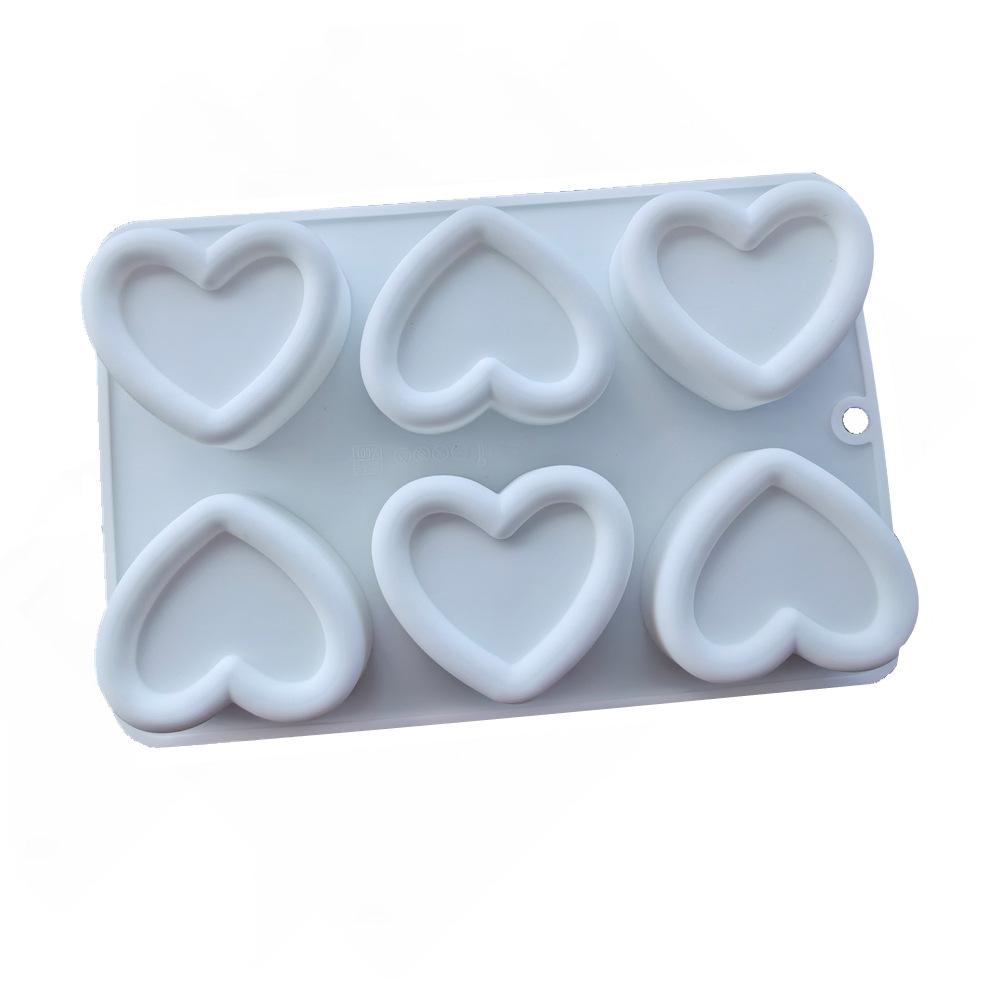 1 szt. 6 z wklęsłym sercem Forma do musu Okrągła koronka Francuski deser Silikonowa forma do ciasta Czekoladowa forma do ciasta Mille-feuille