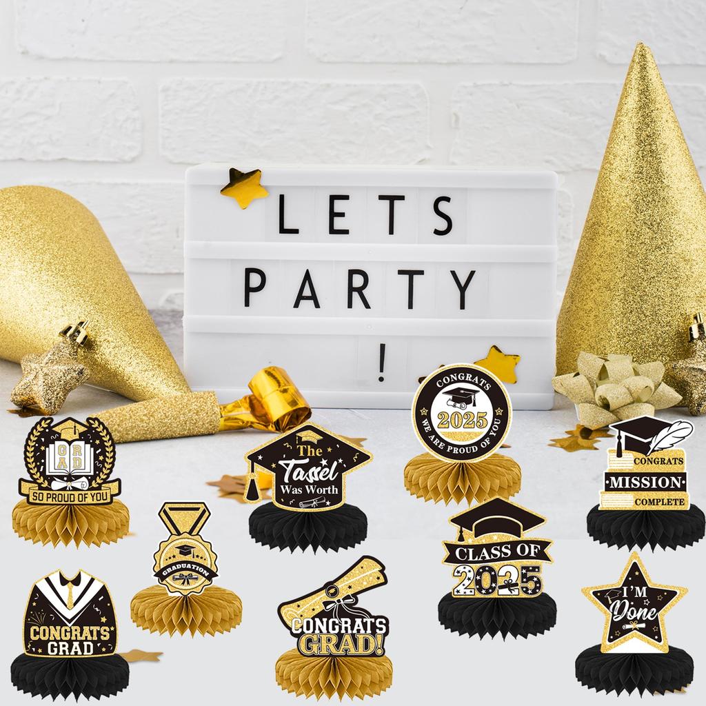 Graduation Honeycomb Ornaments, Desktop Decorations, Graduation Decorations, Desktop Honeycomb Balls, Honeycomb Tables
