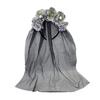 Halloween Ghost Bride Floral Veil Headband Gothic Black Lace Flower Hair Hoop Cosplay Party Photo Props Headwear