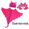 Toothless Dragon Dinosaur Cosplay Costume Set Cloak With Mask For Unisex Halloween Party Fancy Dress Dinosaur Role Play Prop