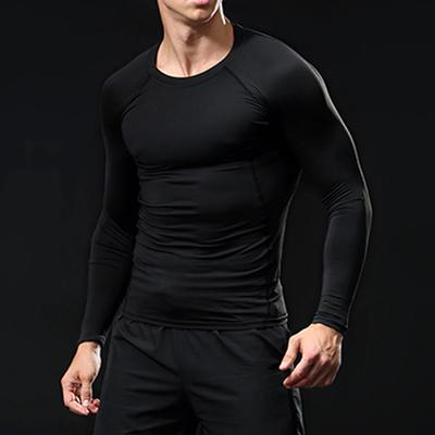 Camiseta de Compressão Masculina Camiseta de Fitness Masculina Manga Longa para Corrida Homem Academia Por Baixo da Camiseta Jersey de Futebol Roupas Esportivas Leggings