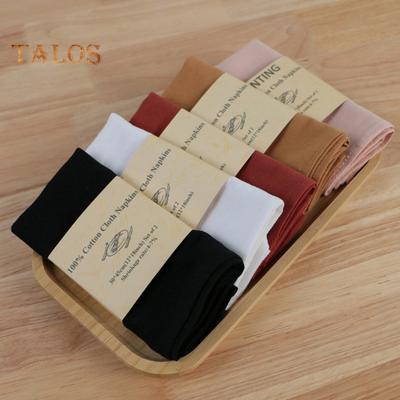 Rustik Boho Kumaş Peçeteler Yumuşak Pamuklu Ince İşçilik Düz Renk Noel Düğün Yemek Masası Dekorasyon Peçeteler