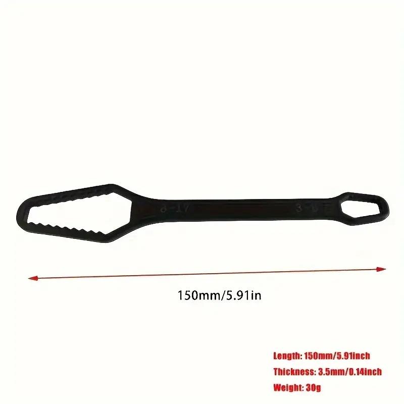 

1pc black 150mm universal double-ended wrench, self-tightening adjustable wrench, hand tools