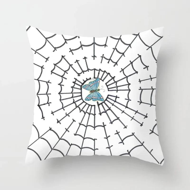 Halloween Theme Pillow Cover Car Office Living Room Sofa Halloween Pumpkin Lantern Decoration Pillow Cover