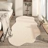 Minimalist Faux Cashmere Bedside Blanket and Non-Slip Floor Mat - Irregular, Dirt-Resistant, Cold-Proof.