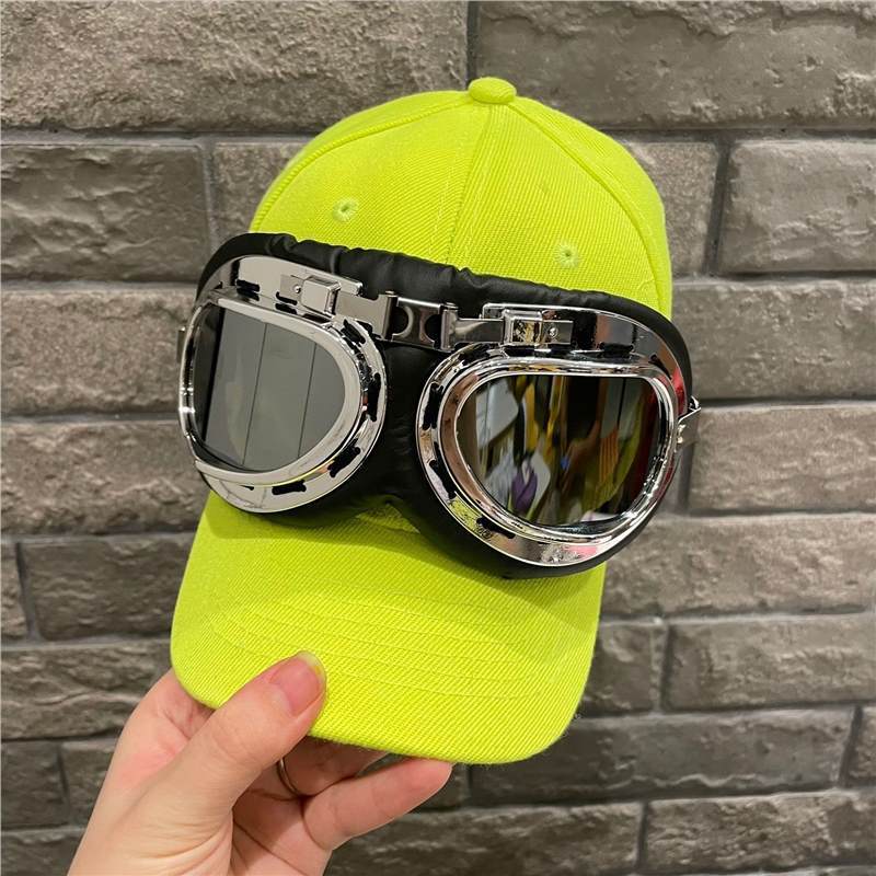 Pilot Hat With Sunglasses For Kids And Adults Windproof Sun Protection Stylish Streetwear