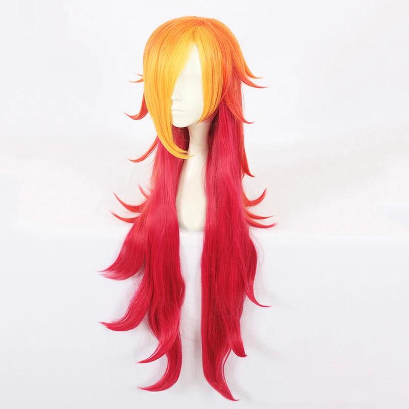 Miss Fortune Cosplay Wig Game LOL Star Guardian Miss Fortune Long Red Yellow Heat Resistant Synthetic Hair Anime Wigs + Wig Cap