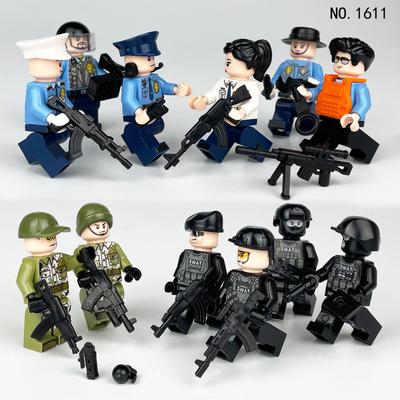 1611 City Police Figure Black Figure Children's Building Block Toy Cartoon Figure Model Toy