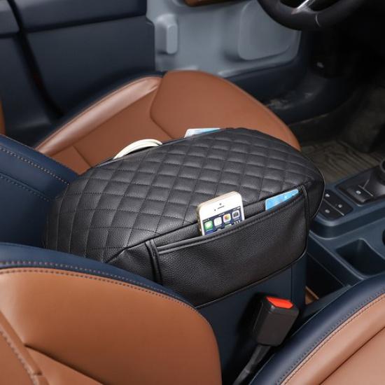 Black Car Armrest Pad Cover Center Console Box Cushion For Ford Maverick