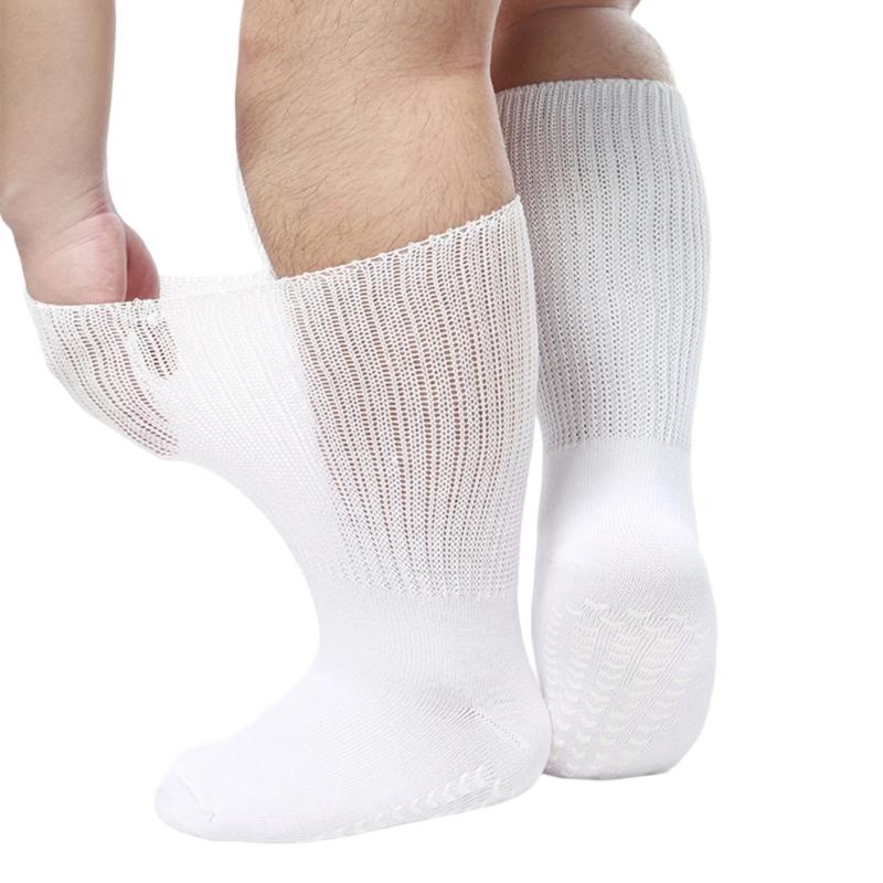 Breite bariatrische Socken ohne Bündchen Diabetiker-Krankenhaus socken mit Grip Extra breite Socken für geschwollene Füße Breite Ödem-Socken