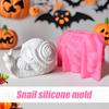 Snail Candle Mold 3D Skeleton Snail Casting Molds For Halloween Non Stick Halloween Crafts Making Aid For Clay Soap Wall