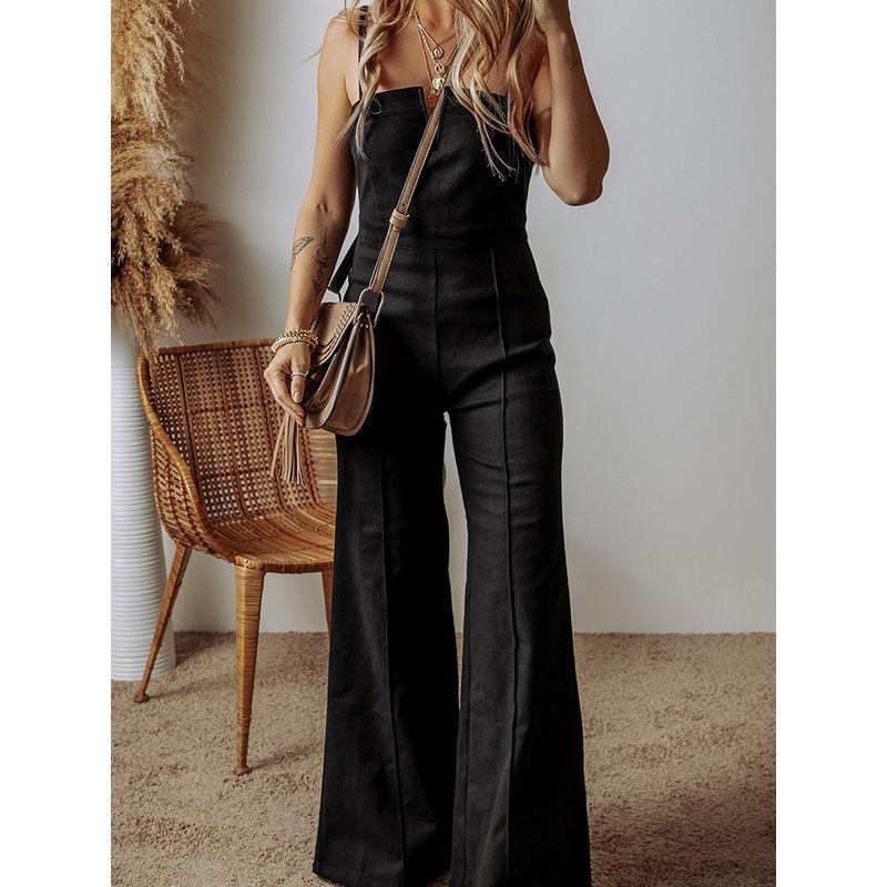 American Shiying Trendy High Waist Flared Jumpsuit Women's 2025 Summer New Arrival Denim Sling Jumpsuit Women