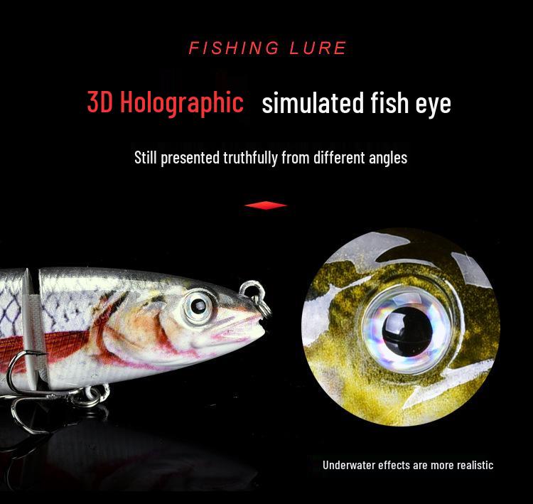 8-Section Multi-Jointed Lure, 13.5cm, Freshwater & Sea Fishing, Long Cast Hard Bait