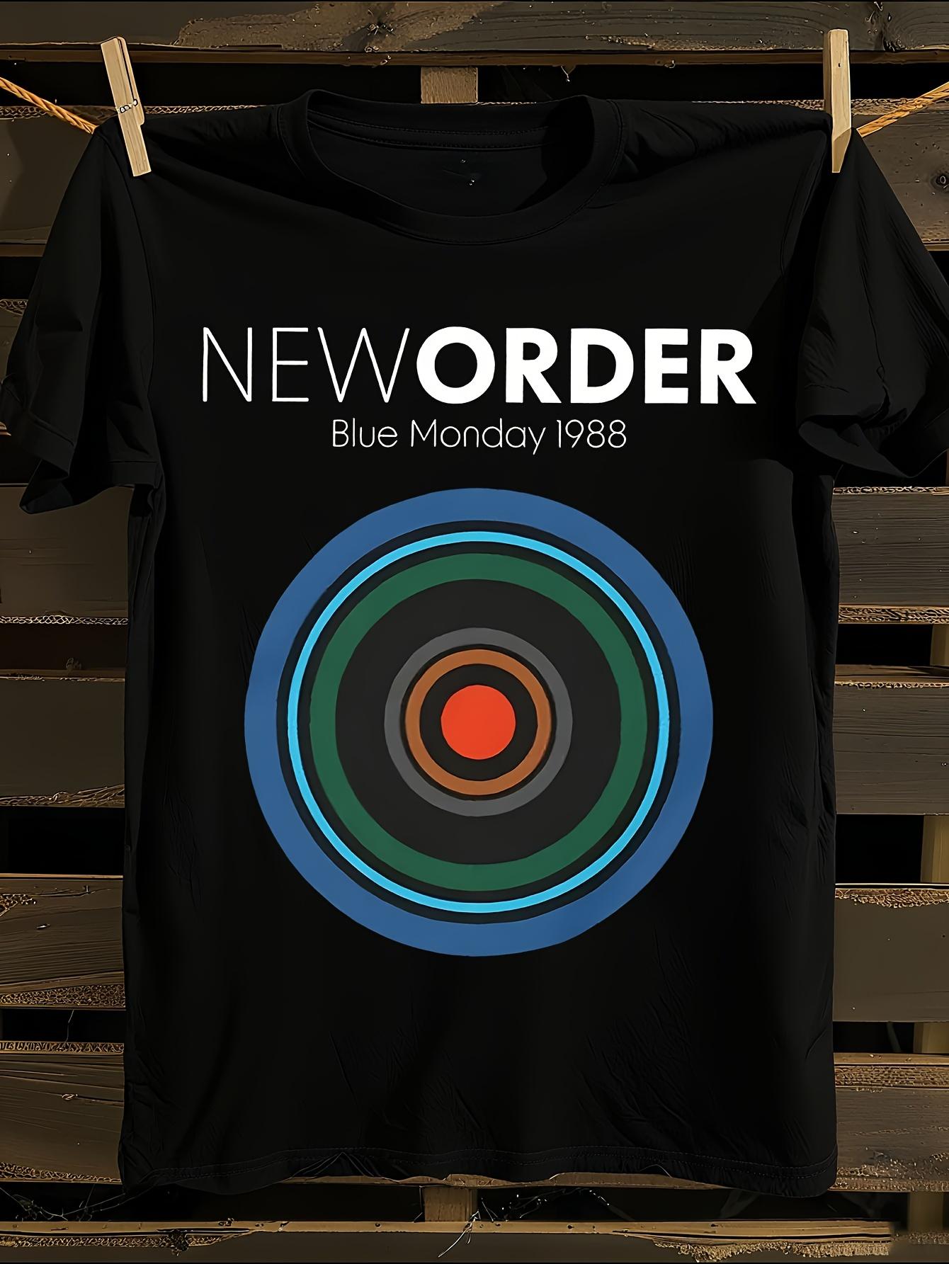 New Order Blue Monday 1988 Album T-Shirt Mens Tshirt Womens Tshirts with Letters Print Short Sleeves T-Shirt Casual Street Tee Shirt Top M