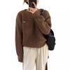 Japan and South Korea Solid Color Lazy Simple Sweater Women's Autumn and Winter New Thick Pullover Crew Neck Knitted Sweater