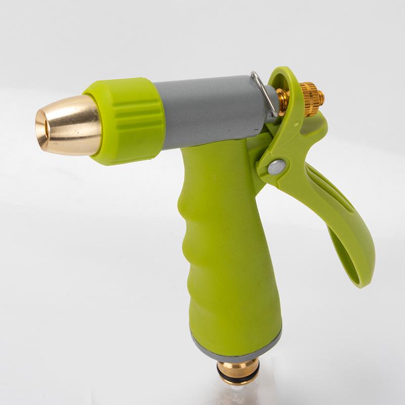 Aluminum Alloy High-Pressure Car Wash Nozzle with Rubber Grip and Brush for Gardening and Car Cleaning
