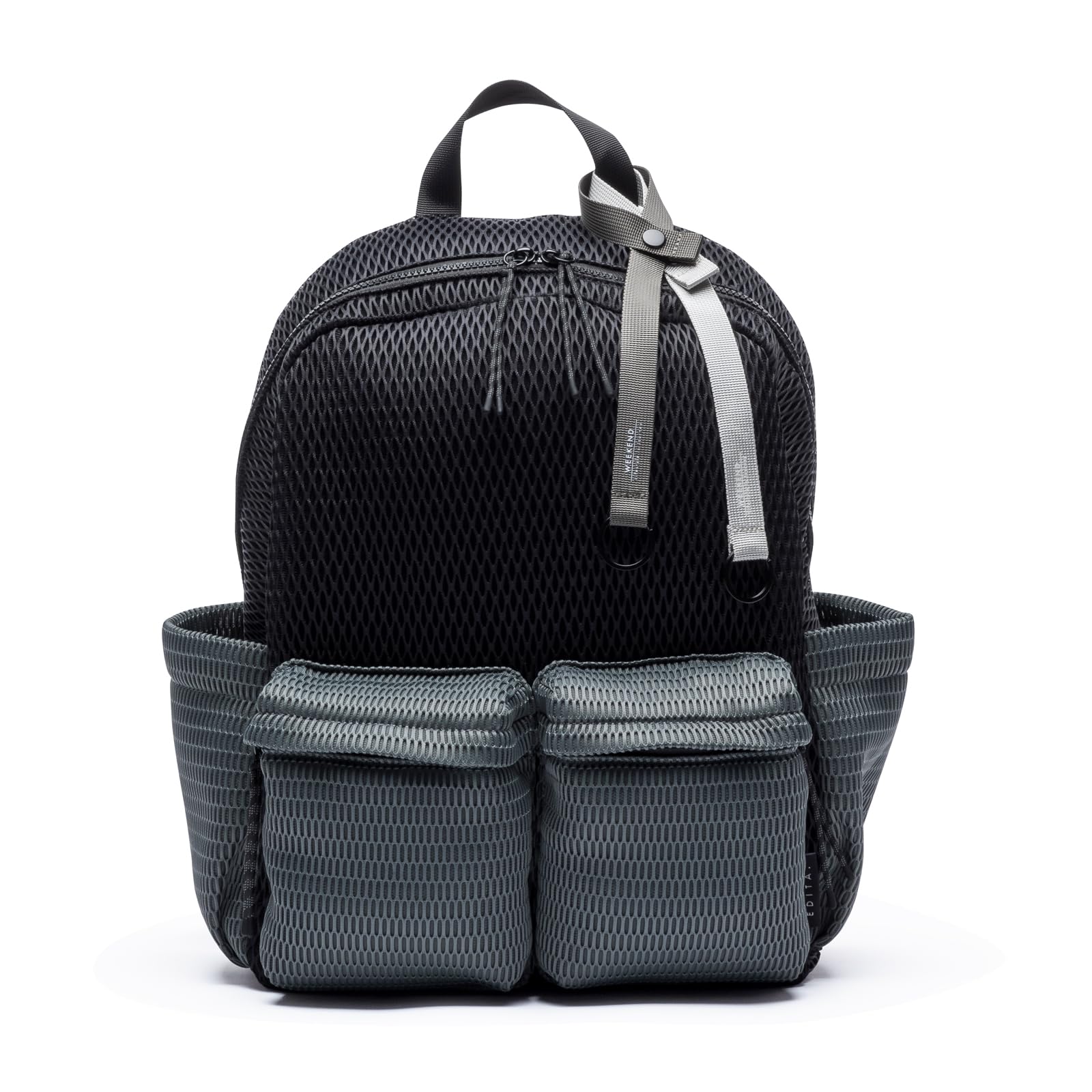 

Edita Backpack for Men and Women, Large Capacity, Lightweight, Perfect for Commuting, A4 Size, Machine Washable, Mesh, Dia Black x Slate Gray, edt-164