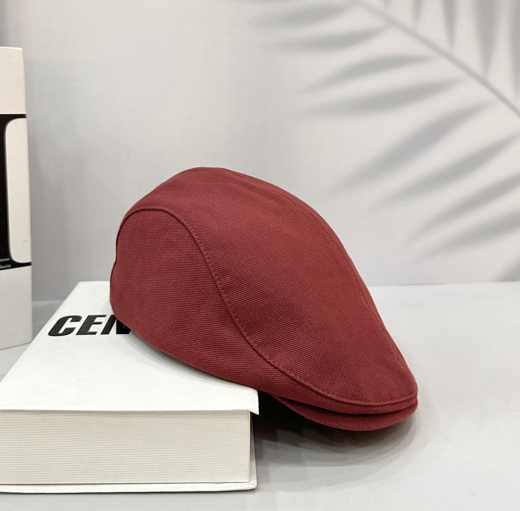 British Style Retro Newsboy Hat Men'S Solid Color Versatile Japanese Simple Forward Hat Antique Style Cap Female Hipster