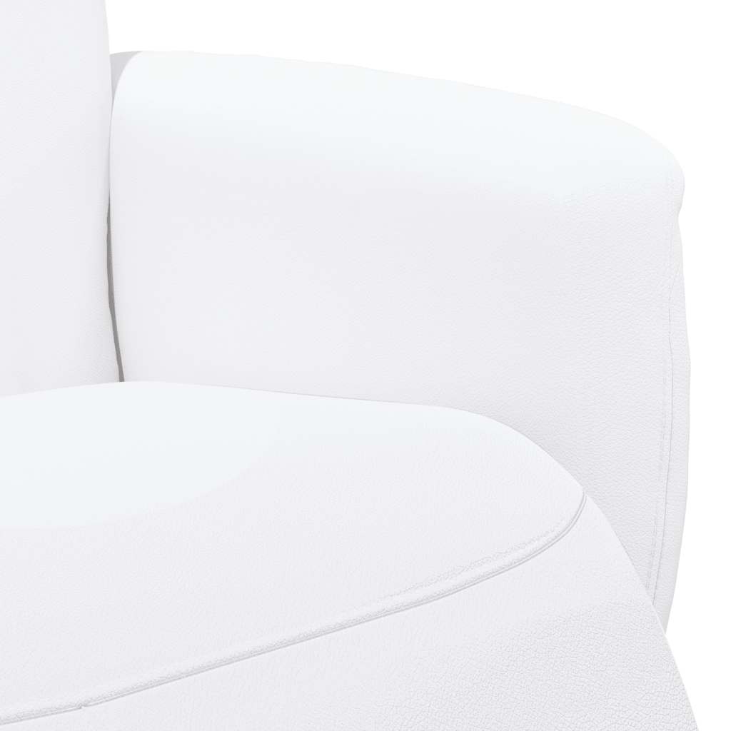 Recliner with Footrest White Faux Leather