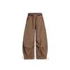 Coffee embroidered scimitar pants men's and women's quick-drying tooling pants loose and lazy paratrooper wide-leg trousers