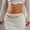 KunJoe Boho Golden Sun Waist Belly Chain for Women Summer Sexy Bikini Belt Adjustable Body Chain Festival Jewelry Accessories
