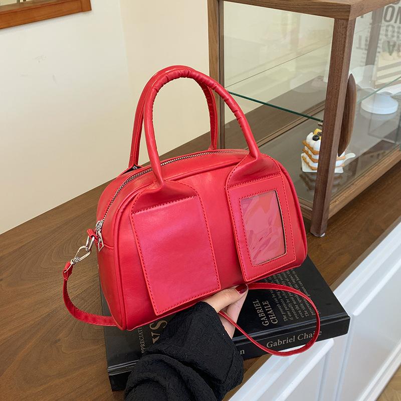 New Fashion Solid Color Handbag Bag Niche Design Shoulder Messenger Bag Women's Bag