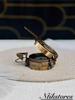 Vintage Solid Brass WWII Military Pocket Compass with Leather Case