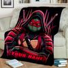 1PC Custom Name Ninja Turtle Artwork Flannel Blanket Versatile,all-season Throw Suitable for the Living Room,bedroom,camping,travel,and Gift