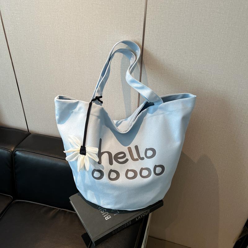 Casual Large-capacity Canvas Bag Women's New Simple Student Class Shoulder Commuter Tote Bag