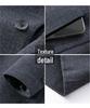 Men's Double-Faced Wool Blend Mid-Length Coat - Business Casual Down Jacket for Middle-Aged Dads