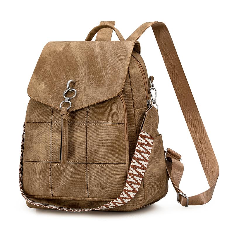Women's Multifunctional Shoulder Bag PU Large Capacity Travel Backpack