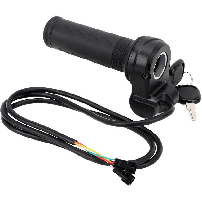 Electric Bike Throttle Grip Full Twist Ebike Throttle with 2 Keys Universal Electric Scooter Throttle Grip Speed Controller Grip for Q20 Electric