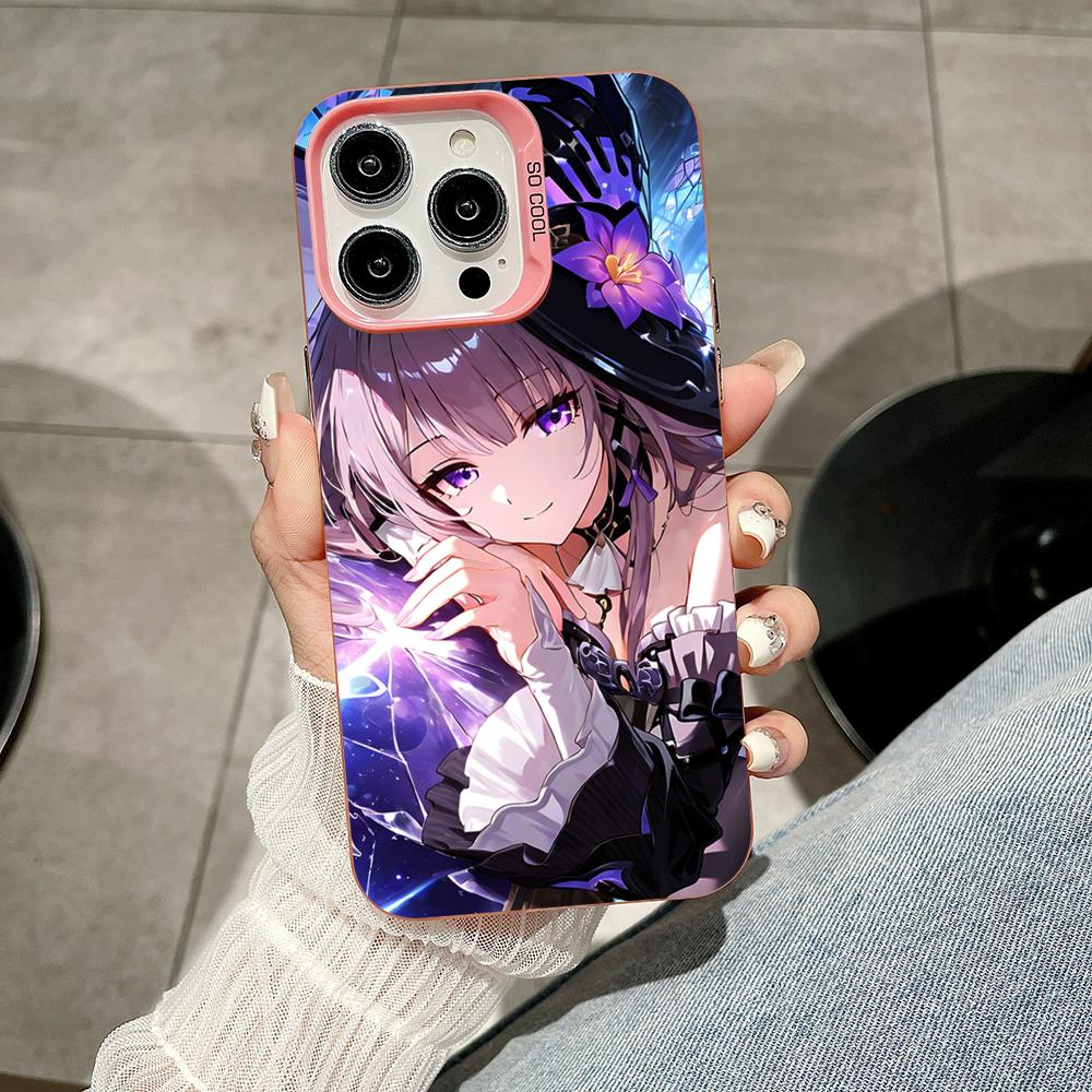 

HSR Herta Pink Translucent Mobile Phone Case for iPhone 17 16 15 14 13 12 11 X XR XS Air Pro Max Plus Colorful Cover iPhone 14 Pro