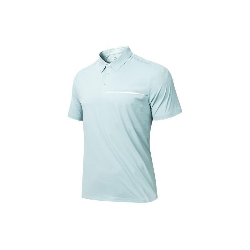 

Anta Plain Moisture-Wicking Quick-Dry Breathable Short Sleeve Polo Shirt Men tops Fog-Gray-Green 952427110-3 S